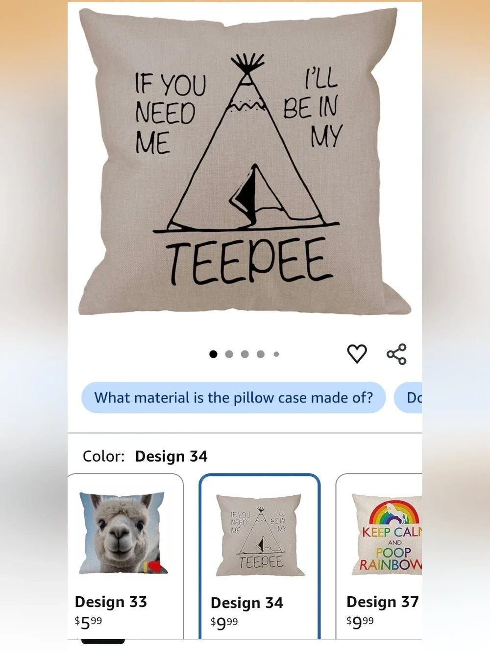 Neutral Teepee Decorative Pillow Cover 